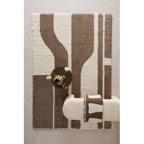NOUS Living vloerkleed Teyra crème/bruin (290x200cm)