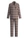 CALIDA Pyjama lang 'Relax Flannel Mood' chocoladebruin