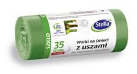 Stella 032198 Vuilniszakken met hengsels voor afvalscheiding van glas, 35 liter, 20 stuks, groen
