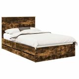 vidaXL Bedframe met lade Rook Eiken 120 x 200 cm Ingenieurshout