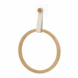 Tendance Handdoek/gastendoekjes houder ring - wit - zelfklevend - bamboe/kunstleer