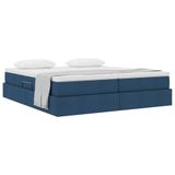 vidaXL Opbergbed met matras Blauw 180 x 200 cm Polyester