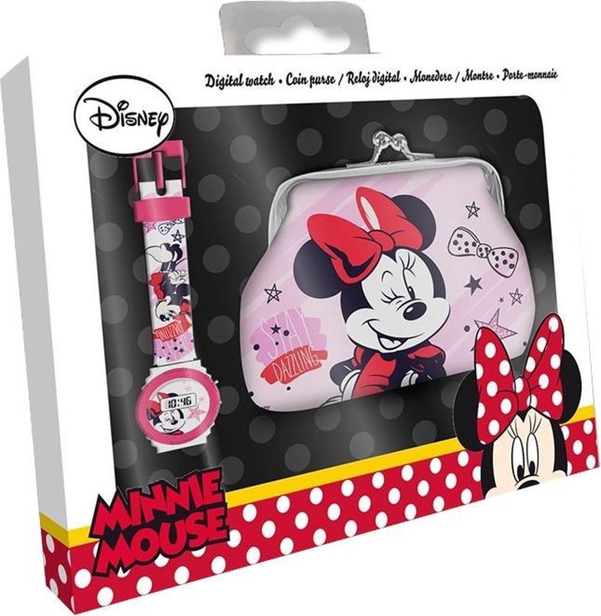 kids licensing Horloge En Portemonnee Minnie Mouse 22 Cm Roze 2-delig