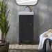 Hudson Reed Aston Meuble lave-mains avec lavabo – 40 cm – Gris noir - Poignée ronde bronze satiné
