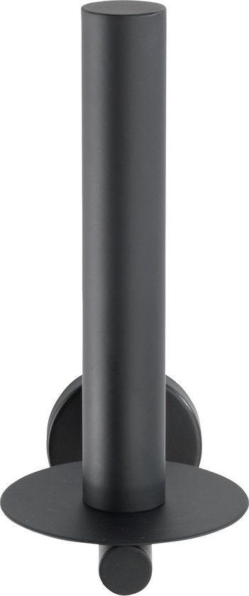 WENKO Bosio Toilet Roll Holder - Matte Black Stainless Steel