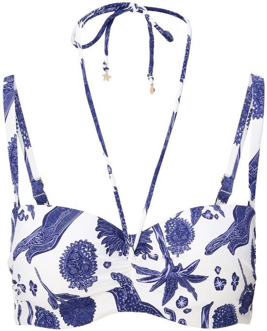 LingaDore Balconette Bikini Top Blue white print Dierenprint