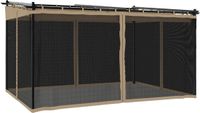 vidaXL Prieel met zijwanden van gaas 4x3 m staal taupe