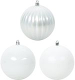 vidaXL Kerstbal - Set - XL - 9 stuks - Wit - Ø 15 cm - Kunststof