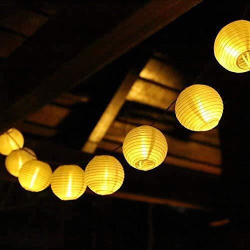 Salcar 10m Solar LED Lantaarn Fairy Lights Buiten, 40er LED Fairy Lights Tuin Lantaarn Deco Fairy Lights, Waterdichte Solar Lights Buiten voor Tuin, Tuin, Balkon, Bruiloft, Feestdecoratie - Warm Wit [Energieklasse A ++]