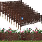 KOTARBAU® 10 st Bloembedrand, Wilgenhouten Hek, Beeteinfassing, 120 x 40 cm, Bruin, Tuinafscheiding, Houten Tuinhek, Schapenhek