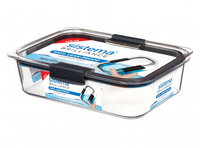 Sistema Brilliance 2L Rectangular Food Storage Container - Black/Transparent