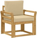 vidaXL Buitensofa Polyester Wit en Beige