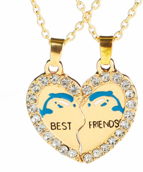 Fako Bijoux Vriendschapsketting Best Friends Dolfijn Goudkleurig