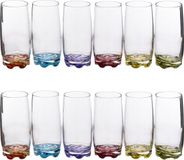 Secret de Gourmet Verres à boire - 12x pièces - verres à eau - 380 ml - mélange de couleurs
