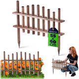 KADAX Tuinhek, hekelement van natuurlijk grenenhout, geïmpregneerde houten bedomranding, weerbestendig schutting, bloembedomranding voor tuin, 35 x 60 cm