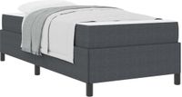 vidaXL Cadre de lit avec matelas Gris foncé 90 x 200 cm Tissu