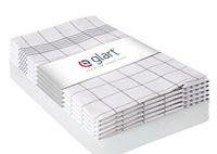 Glart 48KG1 5-delige set theedoeken, keukendoeken, vaatdoeken, keukenhanddoeken, 50 x 70 cm, 100% katoen OEKO-TEX, grijs geruit, voorgewassen