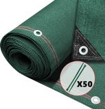 VOUNOT Privacy Netting 1 × 10 m Tuinafscherming 230 g/m² HDPE Shading Net, 95% Shading Rate UV-bestendig, scheurbestendig windscherm met gaten en kabelbinders, groen