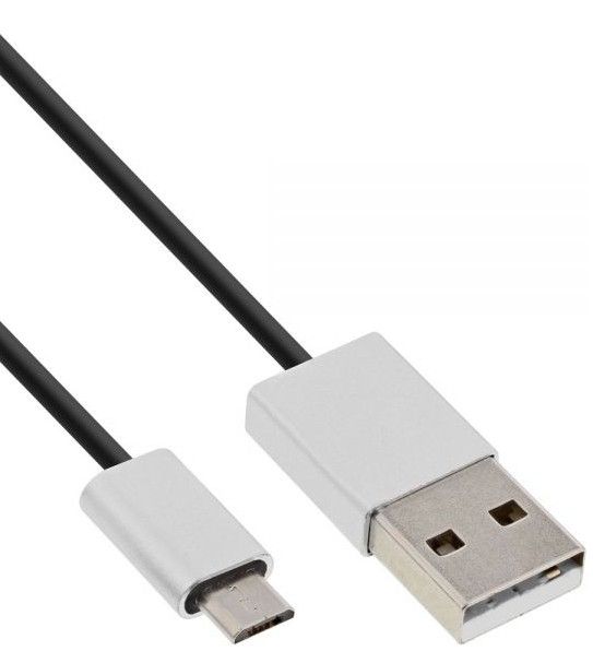 Inline 31720I USB-kabel 2 m Zwart, Aluminium