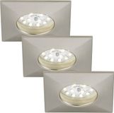 Briloner 3 x LED encastrable carré nickel mat IP44 3 x 5W module 400lm blanc chaud 3000K 110°