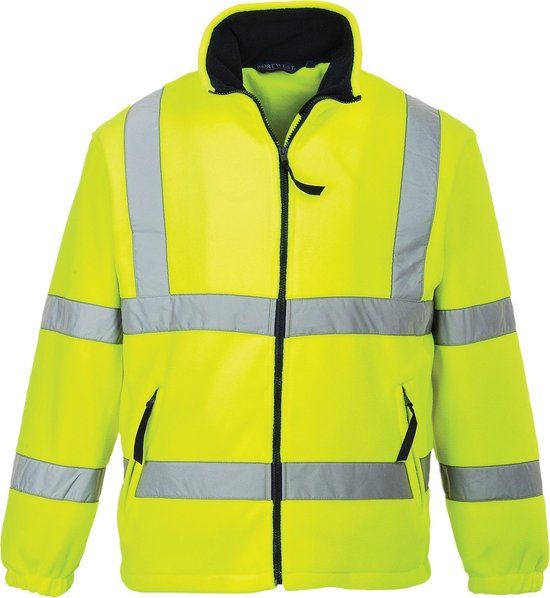 Portwest Fleece jack F300 Geel met reflecterende strepen Maat 3XL