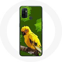 Maniacase Hoesje voor Oppo A53 parkieten geel groene achtergrond
