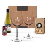 Coffret apéritif vin blanc avec verres personnalisés