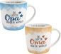 Miko Products Bv tasse à café/thé set cadeau - cher grand-père et grand-mère - blanc/orange/bleu - porcelaine - 300 ml