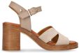No Stress Dames Beige Suède Sandalen met Blokhak - Maat 38