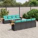 Maison Exclusive - Ensemble de meubles de jardin 9 pièces avec canapé et coussins, noir, en polyrotin