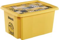 Keeeper Karolina Opbergbox met Deksel, 15 L, Rechthoekig, Polypropyleen, Zwart;Geel;Grijs