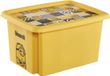 Keeeper Karolina Opbergbox met Deksel, 15 L, Rechthoekig, Polypropyleen, Zwart;Geel;Grijs