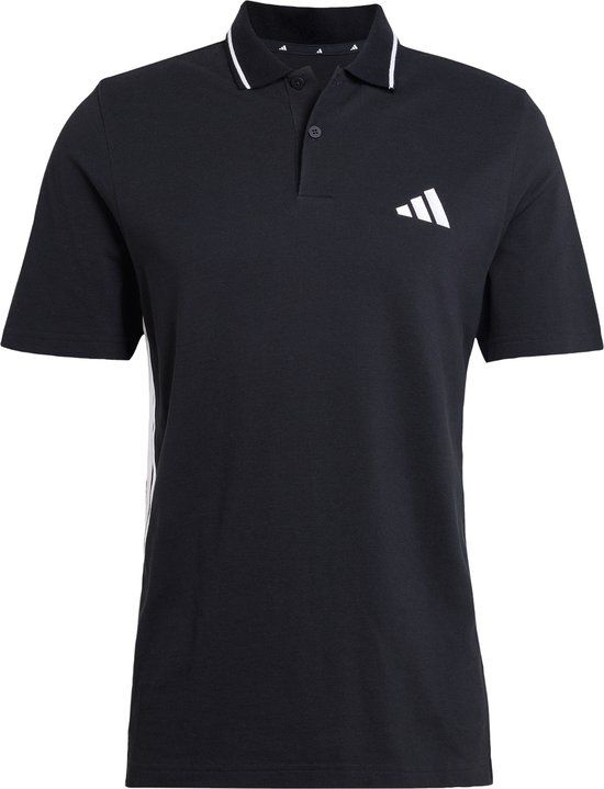 adidas Sportswear Essentials 3-Stripes Piqué Poloshirt Heren Zwart