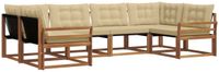vidaXL Buiten bank set 6 st Natuurlijk en Beige
