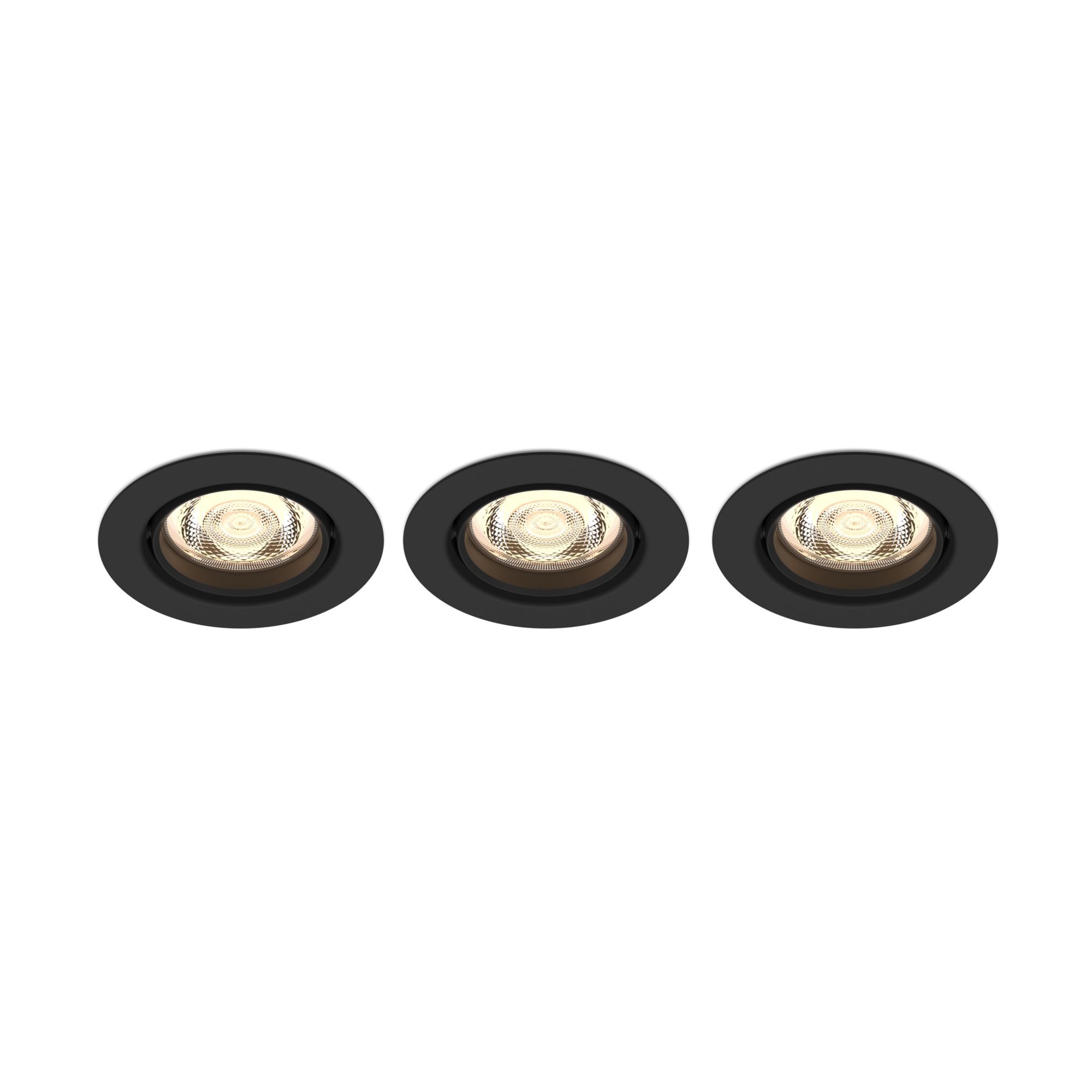 Philips Impala - Inbouwspot - 500 Lumen - Zwart - 3 stuks