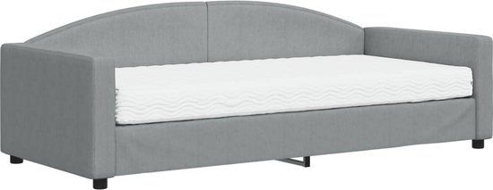 vidaXL Slaapbank met Matras 90x200 cm Stof Lichtgrijs