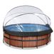 Exit Wood Piscine ø427x122cm avec couverture et pompe à filtre à sable - brun