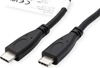 ROLINE USB 3.2 Gen 2 kabel, met PD, C-C, M/M, 4K UHD-1, 10Gbit/s, Emark, 100W, zwart, 0,5 m
