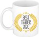 Bellatio Decorations Cadeau koffie/thee mok - de beste trainer van 2026 - wit - 300 ml - keramiek