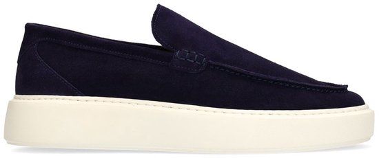 Manfield Heren Donkerblauwe Suède Loafers Maat 40
