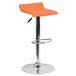 Flash Furniture Eigentijdse vinyl verstelbare hoogte barkruk met chromen basis, metaal, oranje