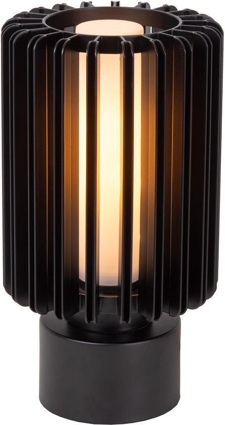 Lucide LAMBRES - Tafellamp - Ø 15 cm - 1xE27 - Zwart