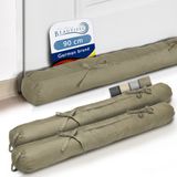 Beautissu Viento – Set van 2 Tochtstopper 10x90 cm – Tochtrol Taupe – Tochtstrips voor Deuren