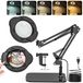 LED-loupe de table, 15x/10x grossissement, avec pince et base, 5 modes de couleur