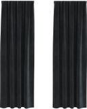 vidaXL Gordijnen 2 stuks Zwart Fluweel 140 x 225 cm