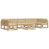 vidaXL - Buiten - bank - set - 6 - st - Wit - en - Beige