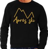 Bellatio Decorations Apres ski sweater heren - Apres ski - bergen - zwart - glitter goud - wintersport L