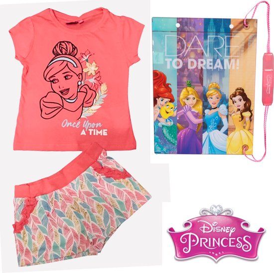 Disney Princess Shortama Set - Cinderella - Pink - Size 116 (6 years) + Bag