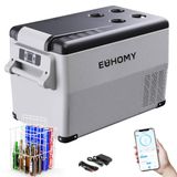 EUHOMY Compressor-koelbox 30,6 liter 12 V/24 V DC -20 °C ~ 20 °C met App en LCD-display