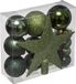 Atmosphera Feeric Christmas Kerstballen - 18 stuks - khaki groen - kunststof